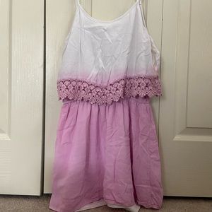 pink and white ombré romper